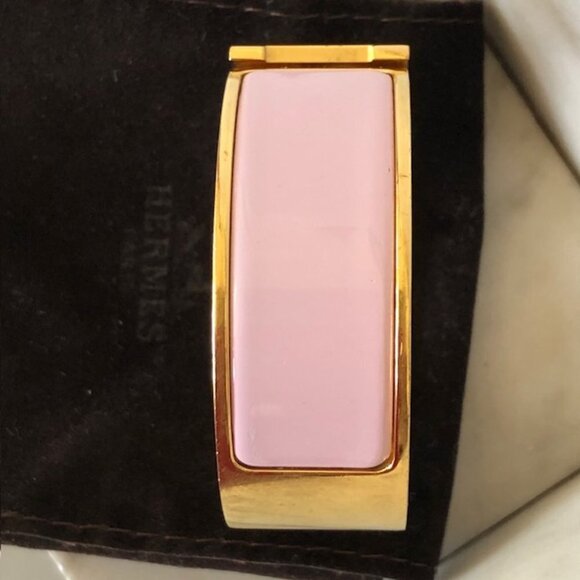 Hermès Thick Clic Clac H Bracelet PM Rose Candeur Gold Authentic - Picture 13 of 17